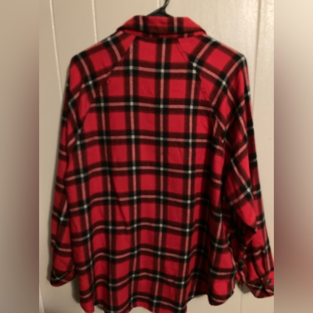 Red Plaid Button-Up Shirt - Picture 5 of 6